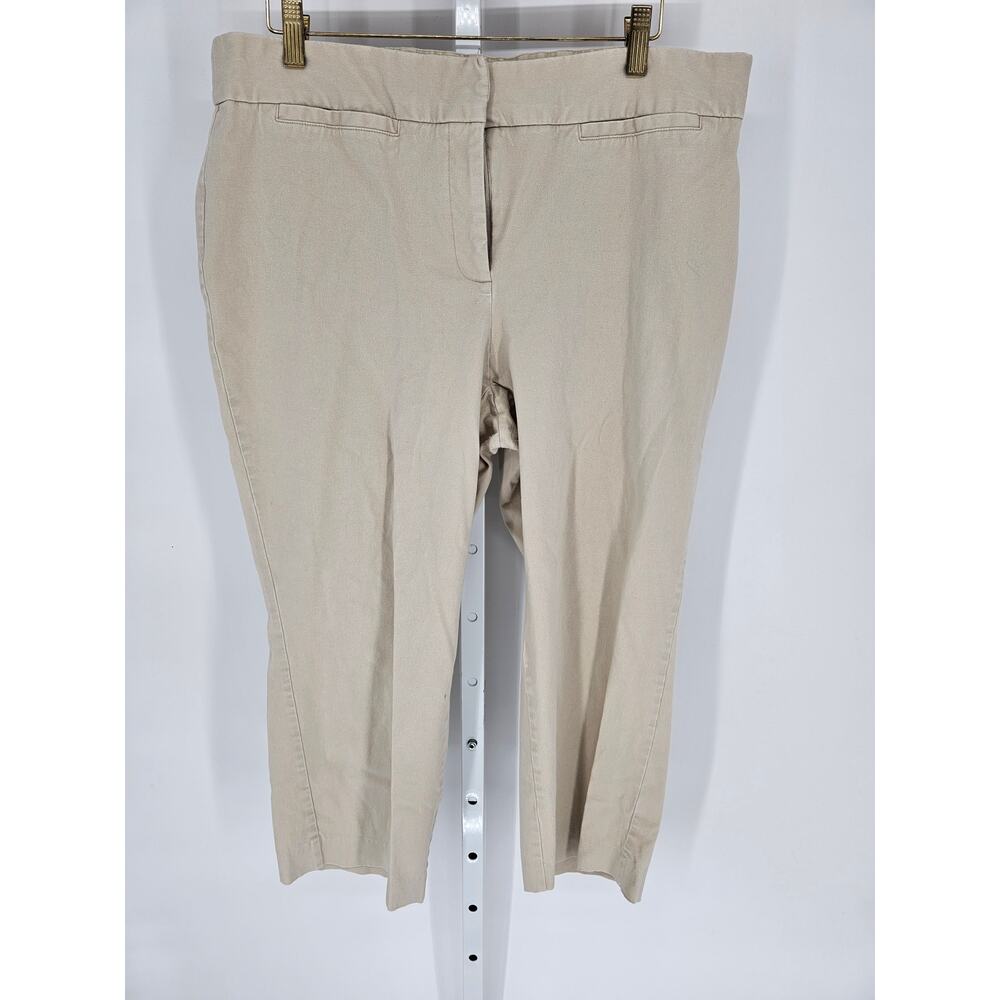 Charter Club Women's Tan Wide Leg Mid Rise Cotton Classic Fit Capri Pant Size 14